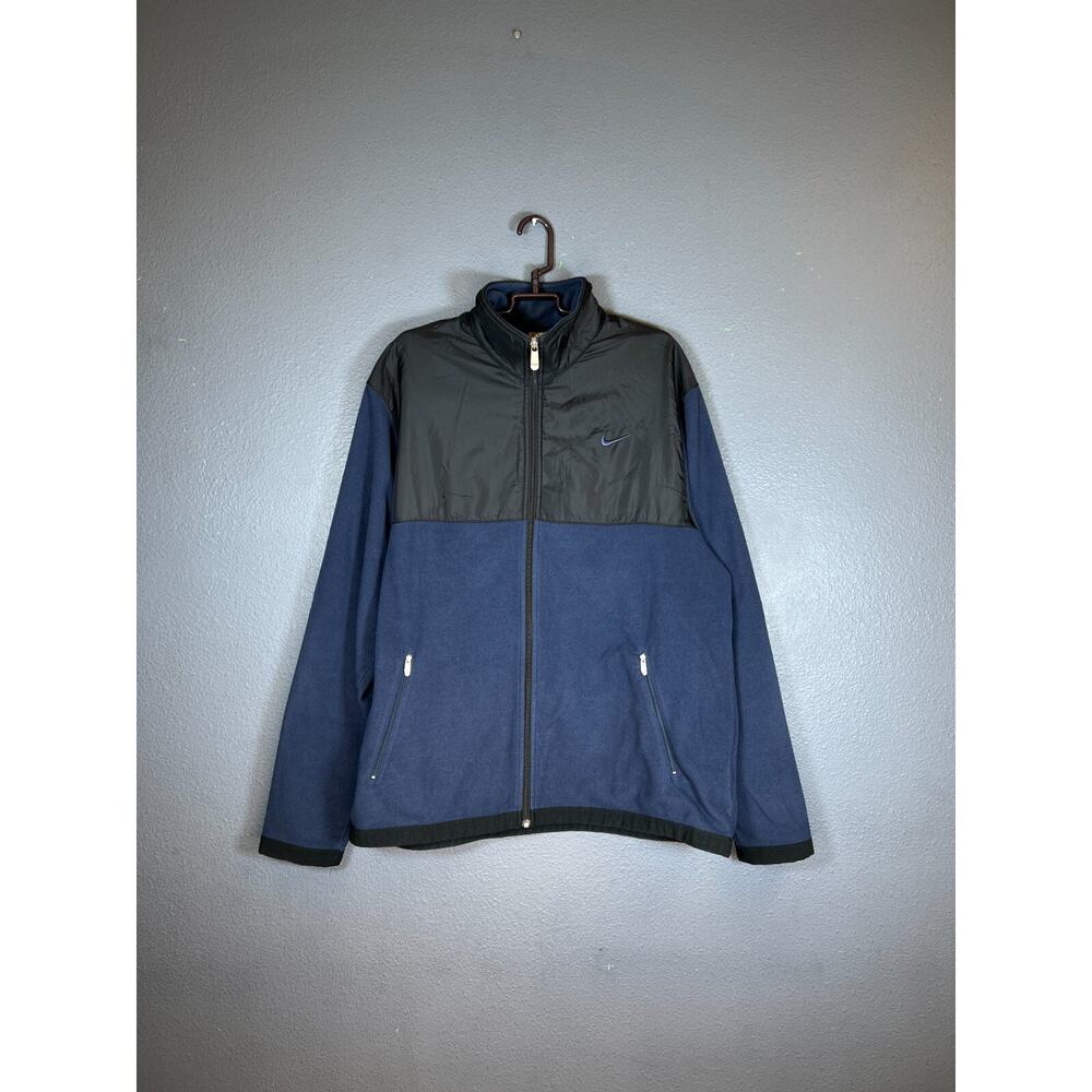 Nike size XL Vintage nylon/fleece hodie sweatshirt blue men's